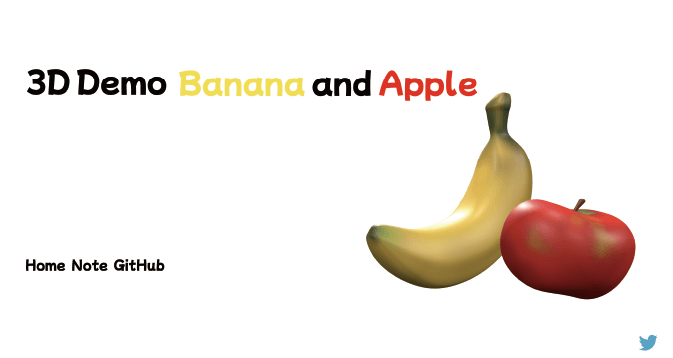 3D Demo Banana and Apple